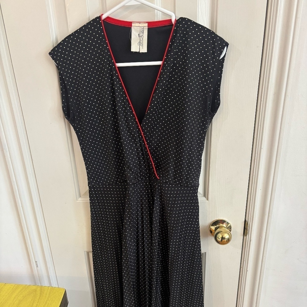 vintage wrap polka dot 80s dress * read measurements